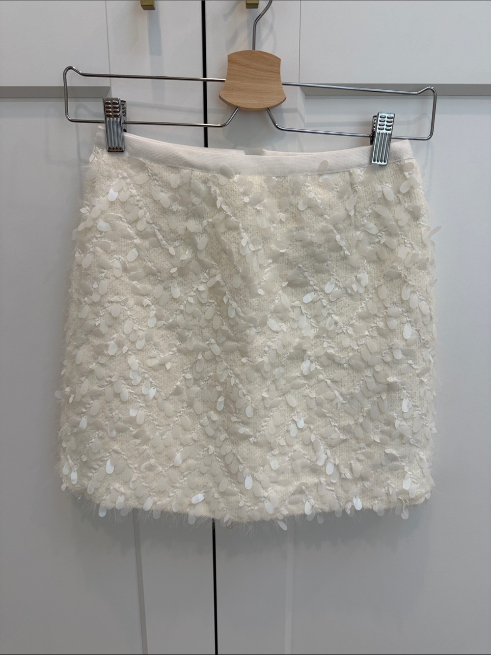Chicwish Ivory Sequin Petal Mini Skirt